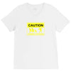 caution zombies crossing t shirt x large funny walking brains awesome V-Neck Tee
