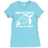 save the turtle Ladies Fitted T-Shirt