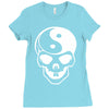 yin yang skull (2) Ladies Fitted T-Shirt