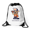 never surrender Drawstring Bags