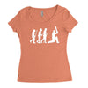 evolution of cricket white silhouette Women's Triblend Scoop T-shirt