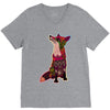 floral fox V-Neck Tee