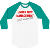 under new management just married mens black wedding present husband t 3/4 Sleeve Shirt