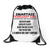 Smartass February Girl Drawstring Bags
