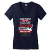 Some People Have To Wait A Life Time Too Meet Their Favorite Football, Women's V-Neck T-Shirt