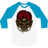 american football skull 3/4 Sleeve Shirt