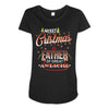 Merry Christmas To Father Of Great Awesome Maternity Scoop Neck T-shirt