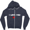 i love you (2) Zipper Hoodie
