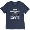never underestimate an old man who was born in april. V-Neck Tee