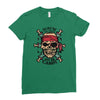 pirate zombie skull Ladies Fitted T-Shirt