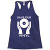 save our vinyl dj club Racerback Tank