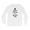 keep calm and rock on mens black t shirt rock music new Long Sleeve Shirts