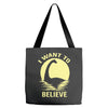 believe in nessie Tote Bags