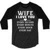I Love you Wife 3/4 Sleeve Shirt