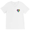 Love Is Love Lgbt Rainbow Heart V-Neck Tee