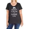keep calm and game on Ladies Curvy T-Shirt