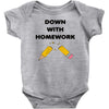 down with homework Baby Bodysuit