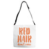 red hair dont care Adjustable Strap Totes