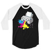 puker printer 3/4 Sleeve Shirt