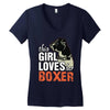 This Girl Loves Her Boxer Women's V-Neck T-Shirt