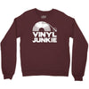 vinyl junkie white logo Crewneck Sweatshirt