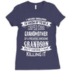 Super Cool Grandmother Of A Freaking Awesome Grandson Ladies Fitted T-Shirt