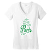 paris script eiffel tower french france Women's V-Neck T-Shirt