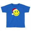 smiley face wears santa hat merry christmas Toddler T-shirt