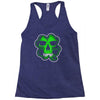 celtic green clover skull patch, irish biker patches Racerback Tank