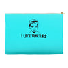 i like turtles t shirt s m l xl 2xl 3xl funny zombie kid humor geeky n Accessory Pouches