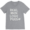 real men love pugs V-Neck Tee
