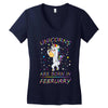 Unicorns are born in February Women's V-Neck T-Shirt