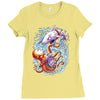 octopus vs shark Ladies Fitted T-Shirt