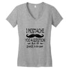 i mustache you a question t shirt Women's V-Neck T-Shirt