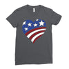 disstressed america flag heart Ladies Fitted T-Shirt