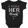 i stole her heart couple Baby Bodysuit