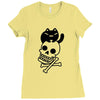 cat and crossbones Ladies Fitted T-Shirt