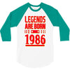 legends are born in 1986 hoodie 3/4 Sleeve Shirt