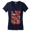 rood en wit Women's V-Neck T-Shirt