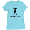i pooped today t shirt large funny cool nerd geek humor vintage retro Ladies Fitted T-Shirt
