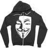v per vendetta face film horror cinema&amp;tv Zipper Hoodie