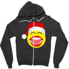santa laughing smiley Zipper Hoodie