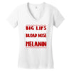 big lips natural hair Women's V-Neck T-Shirt