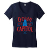 down with the capitol Women's V-Neck T-Shirt