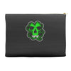 celtic green clover skull patch, irish biker patches Accessory Pouches