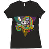 candy skull Ladies Fitted T-Shirt