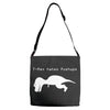 t rex hates pushups Adjustable Strap Totes