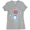 narwhal donuts kawaii cute unicorn harajuku sweet cool awesome Ladies Fitted T-Shirt