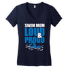 swim mom loud and proud sports athlete athletic Women's V-Neck T-Shirt