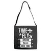 TIME TO FLY TO LONDON PARIS NEW YORK Adjustable Strap Totes